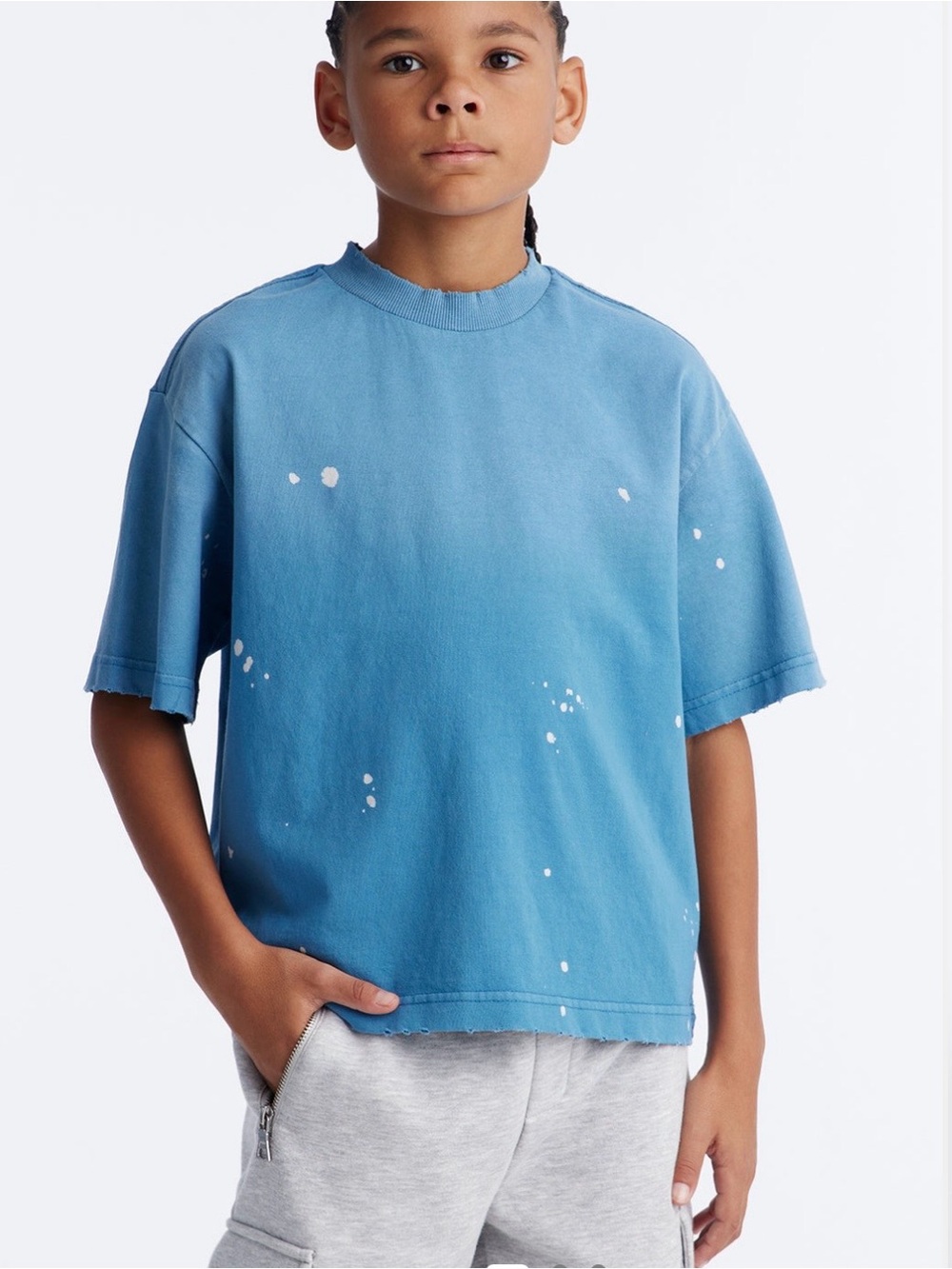NWT FASHION NOVA Mini Boxy Studio Tee - Blue, size 16/18 years